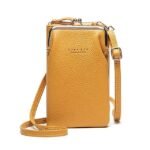 Women's Black Faux Leather Crossbody Bag with Gold Frame - Image 13