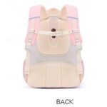 Girls' Pink and White School Backpack with Cute Cartoon - Image 4