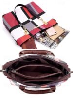 Women's Christmas Plaid Handbag Set, Multi-color Faux - Image 6