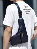 Men's Brown Faux Leather Crossbody Sling Bag – Vintage - Image 11