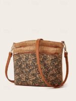 Boho Vintage Crossbody Bag with Geometric Patterns - Lightweight - Image 7