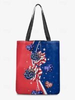American Flag Sunflower Print Tote Bag with Starry Background, - Image 10