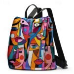 Large Capacity Colorful Abstract Art Print Multi-Carry Backpack - Image 4