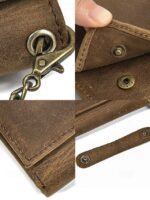 Men's Genuine Leather Wallet with Key Slot & Chain, - Image 10