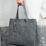 Men's Large Faux Leather Tote Bag – Stylish Business