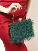 Women's Christmas Party Handbag – Elegant Red & Green