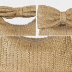 Women's Boho Chic Straw Clutch with Large Bow Detail - - Image 9