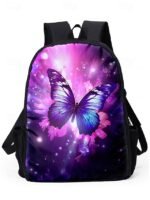 Girls Butterfly Print School Backpack 3-Piece Set with Insulated - Image 16
