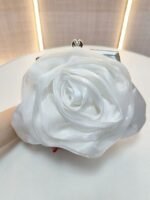 Women's Rose Flower Evening Clutch – Elegant Satin Purse - Image 11