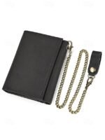 Men's Genuine Leather Wallet with Key Slot & Chain, - Image 14