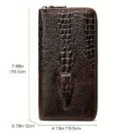 Crocodile Pattern Vintage Genuine Leather Long Wallet For men - - Image 8