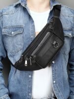 Men's Vintage Leather Sling Bag Fanny pack– Crossbody - Image 3