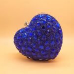 Women's Heart-Shaped Evening Clutch - Elegant Blue - Image 3