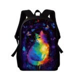 Animal Backpack Kids Colorful Cat Print Oxford Fabric Backpack