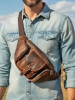 Men's Genuine Leather Fanny Pack, Top-Grain Leather - Image 2