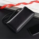 Men's Faux Leather Zipper Wallet with Multiple Card Slots - Image 10