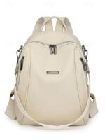 Women's Brown Faux Leather Mini Backpack –