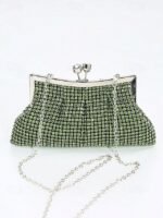 Women's Green Sage Rhinestone Clutch Purse – Vintage - Image 4
