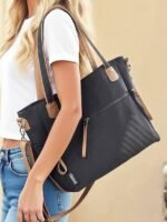 Women's Large - Capacity Canvas Tote Bag, Casual Style, - Image 13