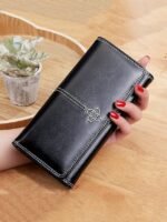 Women's Red Faux Leather Wallet with Multiple Card Slots - Image 8