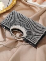 Glamorous Gold Crystal Evening Clutch with Round Handle – - Image 5