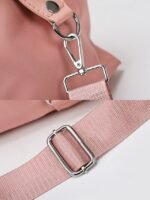 Women's Fashion Pink Nylon Duffel Bag - Multifunctional - Image 10
