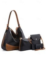 4-Piece Women's Handbag Set – Faux Leather Shoulder Bag, - Image 12