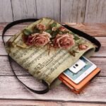 Vintage Floral Music Note Shoulder Bag for Women – Artistic - Image 4