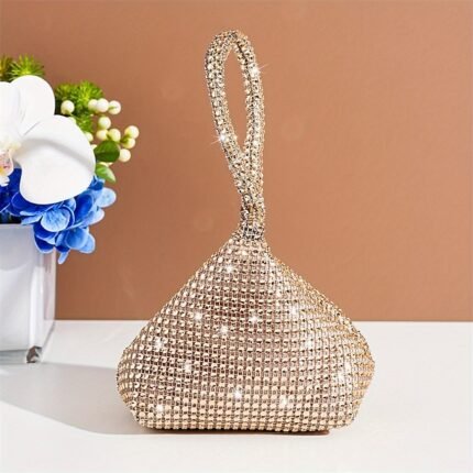 Women's Rhinestone Wristlet Evening Bag – Sparkly Crystal