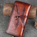 Women's Vintage Brown Leather Wallet with Embossed