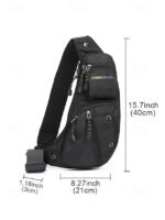 Men's Waterproof Nylon Sling Bag Crossbody Bag – - Image 11