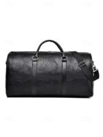 Men's Crocodile Pattern Faux Leather Weekender Bag with - Image 13