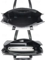 Men's Large Faux Leather Tote Bag – Stylish Business - Image 12