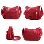 Women's Lightweight Nylon Crossbody Bag - Multi-Pocket - Image 7