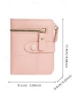 Women's Small Bifold Wallet with Zipper Coin Pocket – - Image 9