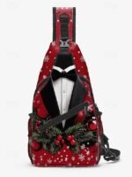 Men's Christmas Sling Bag - Polyester, Multi-Pattern - Image 5