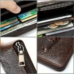 Crocodile Pattern Vintage Genuine Leather Long Wallet For men - - Image 3