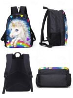 Girls'3-Piece Unicorn Backpack Set with Lunch Bag and - Image 7