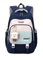 Teen Large Capacity Waterproof Backpack with Cute Toast Pendant - Image 20
