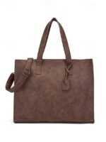 Men's Large Faux Leather Tote Bag – Stylish Business - Image 15