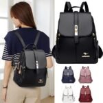 Elegant PU Leather Backpack for School and Travel - Stylish and