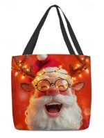 Women's Christmas Tote Bag – Santa Claus Design with - Image 16