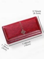 Women's Red Faux Leather Wallet with Multiple Card Slots - Image 6