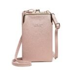 Women's Black Faux Leather Crossbody Bag with Gold Frame - Image 12