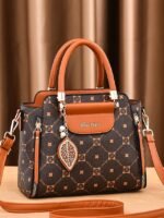 Elegant Women's Faux Leather Handbag with Red Accents and - Image 11