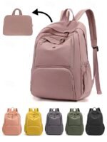 Women's Lightweight Water-Repellent Nylon Backpack with