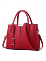 Women's Faux Leather Handbag with Adjustable Strap, - Image 12