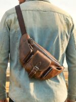 Men's Genuine Leather Fanny Pack, Top-Grain Leather