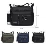 Men's Black Multi-pocket Nylon Crossbody Messenger Bag – - Image 2
