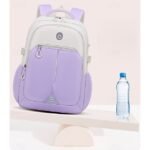 Girls' Pink and White School Backpack with Cute Cartoon - Image 7